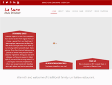 Tablet Screenshot of laluna-restaurant.co.uk
